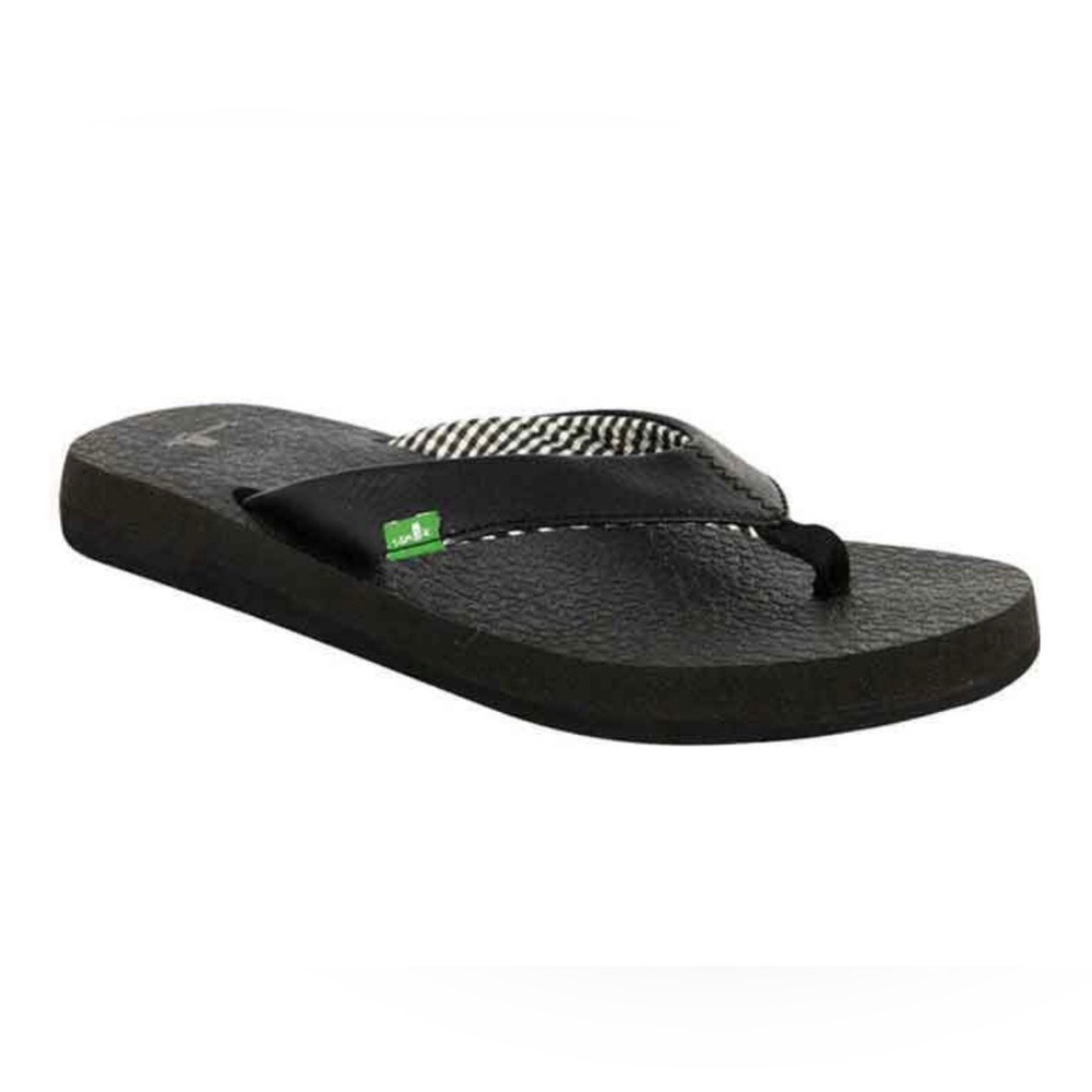 Sanuk Women's Yoga Mat Flip Flops Size 9 Black sandals casual beach travel